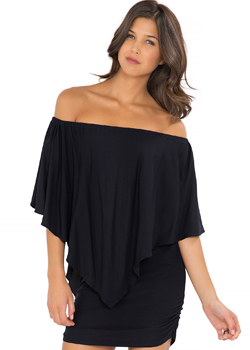 2015 Luli Fama Swimwear<br/>Cosita Buena Coverups<br/>Party Dress in Black