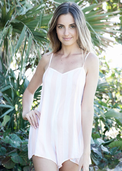 2015 Wildfox Swimwear<br>Hotel Stripe Riviera Romper