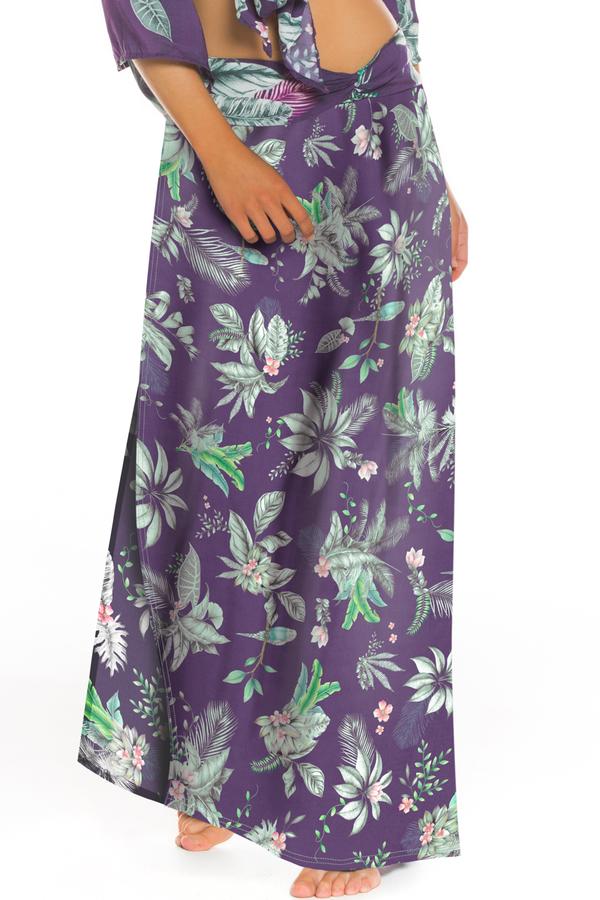 Agua Bendita Clothing Amaia Skirt in Wisteria Floral